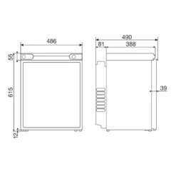 Camping-Absorber-Kühlschrank Dometic CombiCool RF 60, 50mbar -Campingausrüstung absorber kuehlschrank dometic combicool rf 60 50mbar campingkuehlschrank masse 1000 3 15974