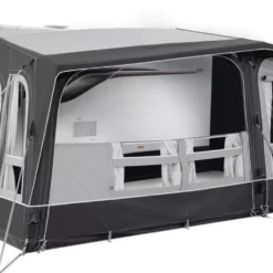 Freistehendes Busvorzelt Dometic Club Deluxe Air Pro DA -Campingausrüstung dometic club deluxe air pro da luftvorzelt bus abklappbare abnehmbare seitenteile 1000 7 24371