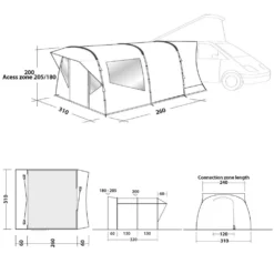 Bus Vorzelt Easy Camp Wimberly -Campingausrüstung easy camp bus vorzelt wimberly technische zeichnung groesse masse 1000 1 20440