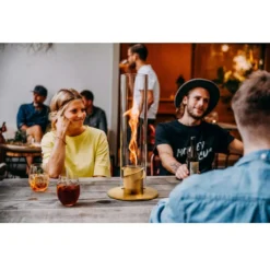 Höfats Spin 120 Tischfeuer, Gold -Campingausrüstung edles tischfeuer hoefats spin 120 outdoor windlicht gold 1000 3 22374