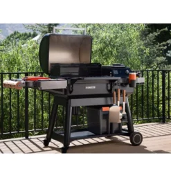 Pellet-Smoker Traeger Ironwood International + Pelletsensor -Campingausrüstung ez clean fett und aschebehaelter einfache reinigung smoker traeger ironwood international schwarzer pelletgrill 1000 10 24771