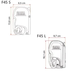 Markise Fiamma F45S 450, Tuch: Royal Grey, Gehäuse: Polar White -Campingausrüstung fiamma fiammastore standardhalterung fuer kurbelmarkise wandmarkise sonnenmarkise 1000 7 16190