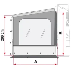 Markisen-Seitenwand Fiamma Side W Pro F65 / F80 Ducato -Campingausrüstung fiamma markisenseitenwand side w pro markisenzubehoer masse groessen 1000 2 21362