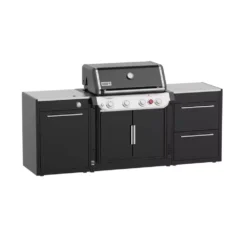 Weber Outdoorküche BBQ-Kitchen 231, 2er Set Für Genesis E-435 Mit Seitenkocher -Campingausrüstung gas grillkueche weber bbq kitchen 231 2er set genesis e 435 draussen grillen outdoor kitchen 1000 2 26573