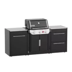 Weber Outdoorküche BBQ-Kitchen, 2er Set Für Genesis E-325S Ohne Seitenkocher -Campingausrüstung gas grillkueche weber bbq kitchen 2er set genesis e325s draussen grillen outdoor kitchen 1000 2 26352