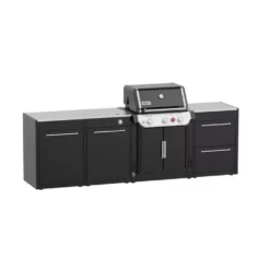 Weber Outdoorküche BBQ-Kitchen 331, 3 Modul Für Genesis EX-335 -Campingausrüstung gas grillkueche weber kitchen 3er set genesis ex 335 draussen grillen outdoor kueche schwarz seitenbrenner 3 edelstahlbrenner 1000 2 26522