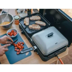 Cadac Dometic Universal Deckel -Campingausrüstung grillgut vor unwelteinfluessen schuetzen cadac dometic universal aluminium deckel 1000 3 26220