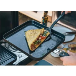 Cadac Dometic Universal Backplatte -Campingausrüstung grillzubehoer cadac dometic 2cook3 aluminium backplatte glatt abnehmbarer griff lecker pfannkuchen spiegelei 1000 5 26219