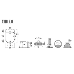 Freistehendes Busvorzelt High Peak Avio 2.0 -Campingausrüstung high peak vorzelt freistehend avio 2 0 groessenangaben masse 1000 7 22661