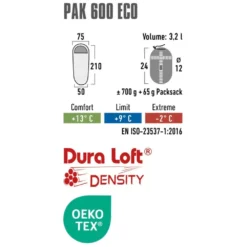 Mumienschlafsack High Peak Pak 600 Eco -Campingausrüstung material eigenschaften high peak pak 600 eco schlafsack gruen rot leichtgewicht schlafsack 1000 4 26548