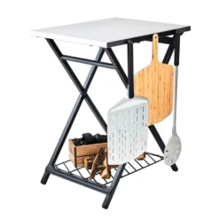 Klapptisch Ooni Folding Table -Campingausrüstung ooni klapptisch werkzeughalter mit haken edelstahl arbeitsflaeche zubehoer 1000 3 25152