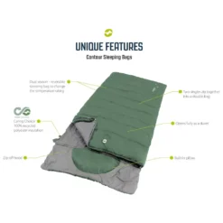 Wendeschlafsack Outwell Contour Midnight Black | Reissverschluss Links -Campingausrüstung outwel contour midnight black details camping wendeschlafsack 1000 3 26470