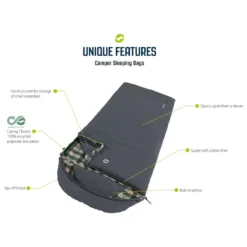 Deckenschlafsack Outwell Camper, Reissverschluss Rechts -Campingausrüstung outwell camper grey schlafsack materialangaben 1000 5 27921