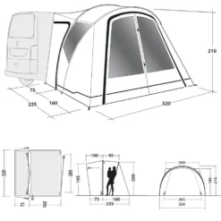 Freistehendes Busvorzelt Outwell Lakecrest -Campingausrüstung outwell lakecrest groesse massangaben busvorzelt 1000 1 21712