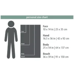 Händehandtuch PackTowl Personal Handtuch | Hand 42x92cm | Sage -Campingausrüstung packtowl personal handtuch groessenuebersicht face hand body beach 1000 2 24957