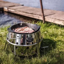 Petromax Grill-Feuerpfanne Gp30h Mit Henkel, Ø 30 Cm -Campingausrüstung petromax gusseisen grill feuerpfanne 30cm durchmesser mit rillen am boden 1000 3 27837