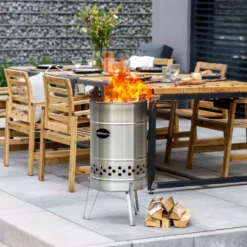 Petromax Feuertonne Pyron -Campingausrüstung petromax pyron edelstahlfeuertonne inklusive standbeine heizen grillen kochen im freien 1000 5 27867