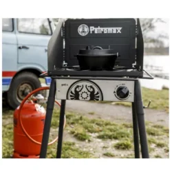 Petromax Gastisch GE45 Mit Einzelbrenner, 50 Mbar -Campingausrüstung propangas betriebener stahl gastisch petromax ge45s inklusive windschutz 1000 4 25961