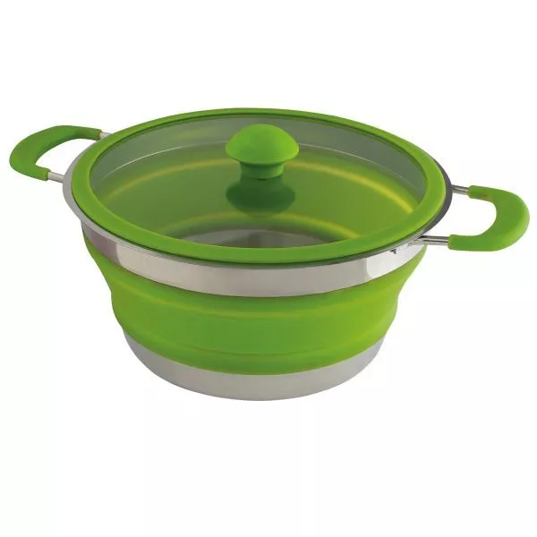 Faltbarer Campingkochtopf Eurotrail Mit Deckel 1 Liter, Grün 1 Faltbarer Campingkochtopf Eurotrail Mit Deckel 1 Liter, Grün