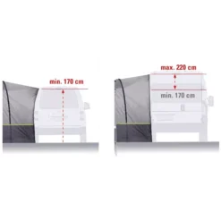 Freistehendes Busvorzelt High Peak Avio 2.0 -Campingausrüstung vorzelt high peak avio 2 0 fuer campingbus minivans anschlusshoehe 1000 6 22661