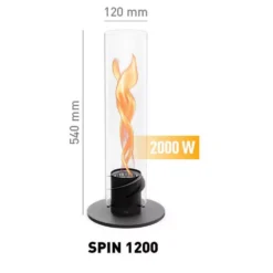 Höfats SPIN 1200 Tischfeuer, Schwarz -Campingausrüstung waerme ausstrahlung bis 2000w hoefats spin 1200 schwarz bio burner eco ring ambiente 1000 3 25745