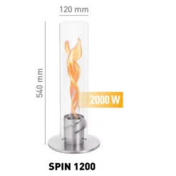 Höfats SPIN 1200 Tischfeuer, Silber -Campingausrüstung waerme ausstrahlung bis 2000w hoefats spin1200 bio burner eco ring ambiente 1000 2 25741