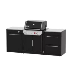 Weber Outdoorküche BBQ-Kitchen 231, 2er Set Für Genesis S-335 Mit Seitenkocher -Campingausrüstung weber genesis e335 gasgrill outdoor kueche grillkueche gaskochertuermodul 2 ladenmodul gasflasche grillzubehoer verstauen 3 26572