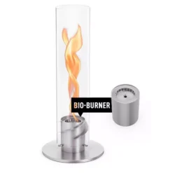 Höfats SPIN 1200 Tischfeuer, Silber -Campingausrüstung windlicht tischfeuer spin 1200 silber mit bio burner eco ring und loeschdeckel hoefats zubehoer 1000 5 25741